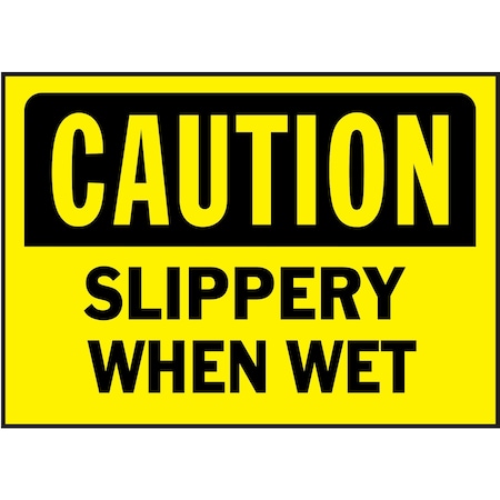 Hy-Ko Caution Slippery When Wet Sign 10" x 14", 5PK, A20374 A20374